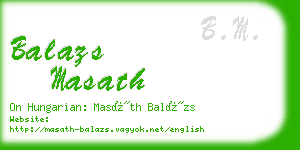 balazs masath business card